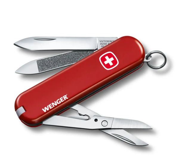 Wenger Taschenmesser 65 mm rot Gesamtansicht mit Funktionen